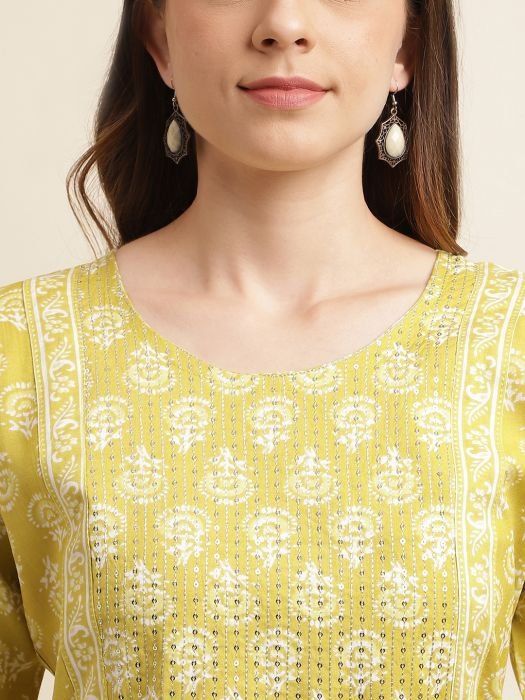 Neon Ethnic Motifs Printed Kurta with Trousers   With Dupatta kurta sets with dupatta