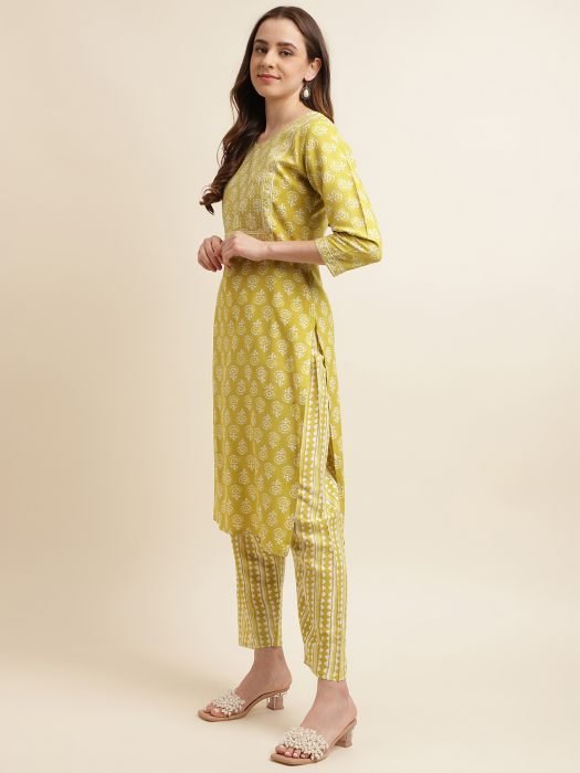 Neon Ethnic Motifs Printed Kurta with Trousers   With Dupatta kurta sets with dupatta