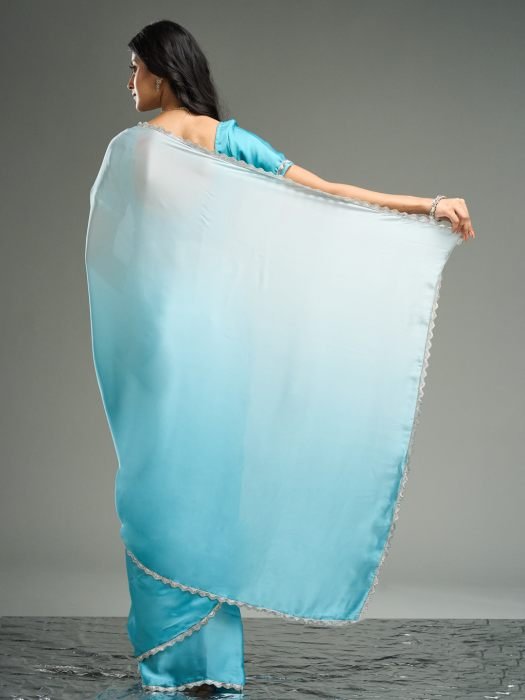 Ombre Satin Saree party wear saree