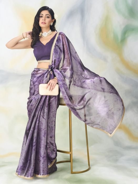 Paisley Poly Chiffon Saree party wear saree