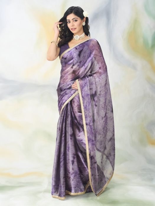 Paisley Poly Chiffon Saree party wear saree