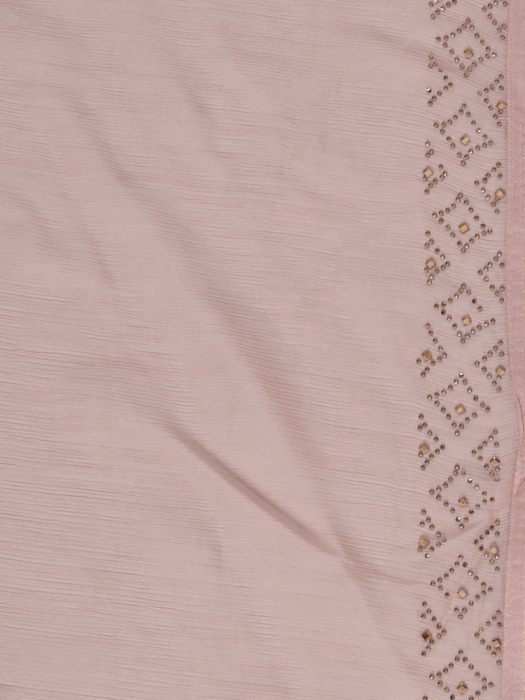 Pink Chiffon Saree With Thread And Stone Work embroidered saree