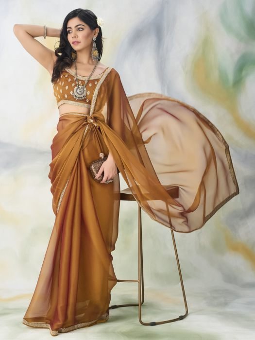 Silk Embroidered Solid Saree party wear saree