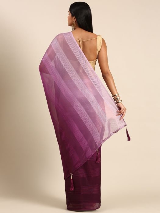 Wine Chiffon Saree party wear saree