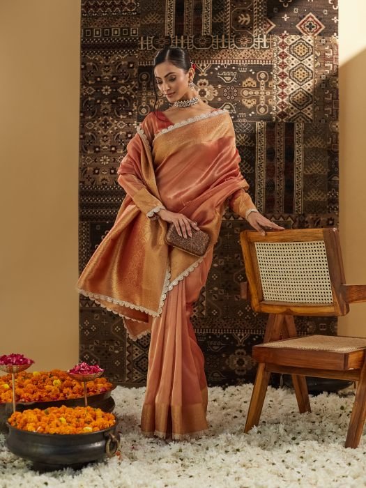 Woven Design Embellished Saree NEW